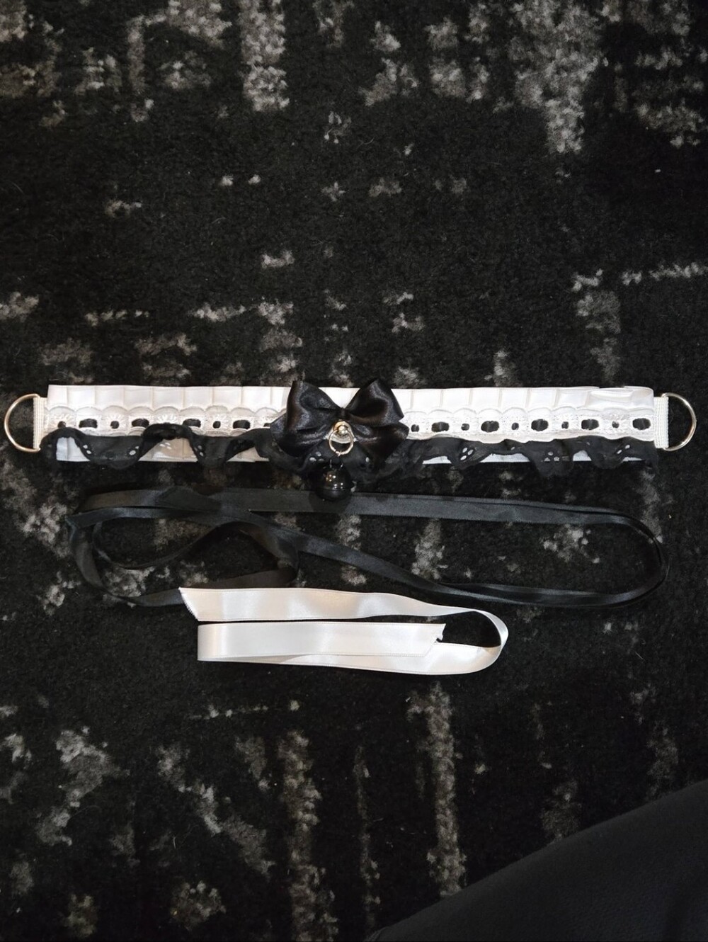 PlayinVelvet Maid-themed Luxury Pet Play Collar, BDSM, Kitten / Puppy Play